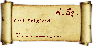 Abel Szigfrid névjegykártya